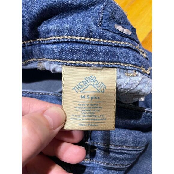 There Abouts Jeans Girls Size 14.5 Plus Blue Jegging Stretch Casual Whiskered - Picture 4 of 9